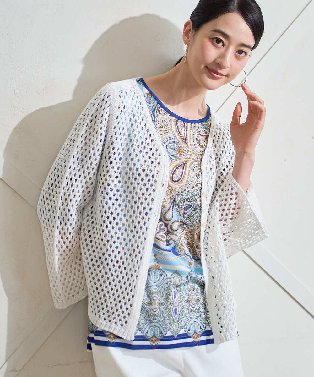 PYKGD26300 CHRISTIAN AUJARD(小さいサイズ)(メゾン ドゥ サンク) マリンブルーペーズリーカットソー ブルー系