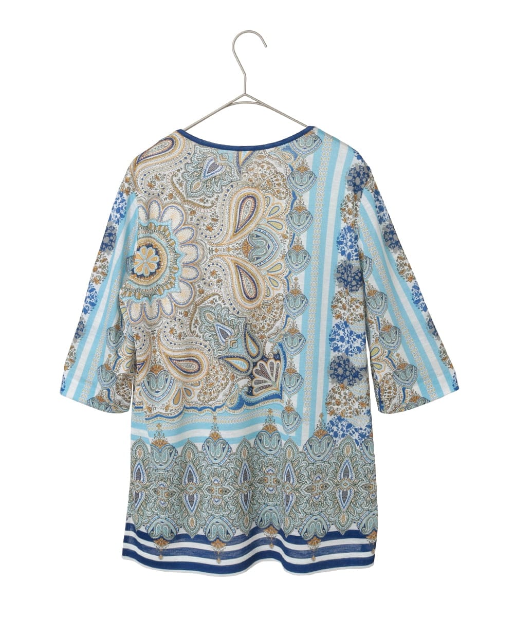 PYKGD26300 CHRISTIAN AUJARD(小さいサイズ)(メゾン ドゥ サンク) マリンブルーペーズリーカットソー ブルー系