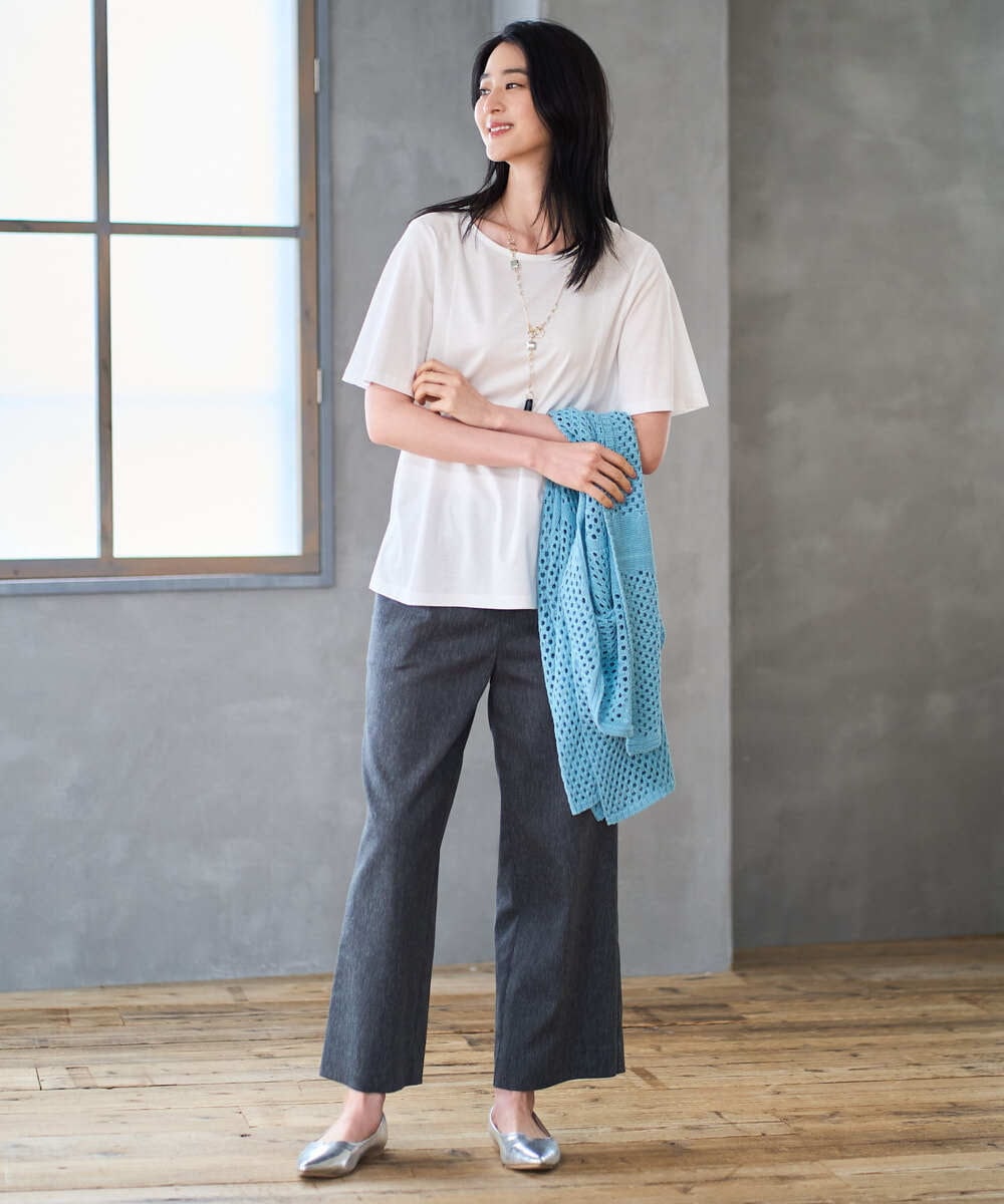 PYKGD28210 CHRISTIAN AUJARD(小さいサイズ)(メゾン ドゥ サンク) スムースフレアーカットソー ブルー