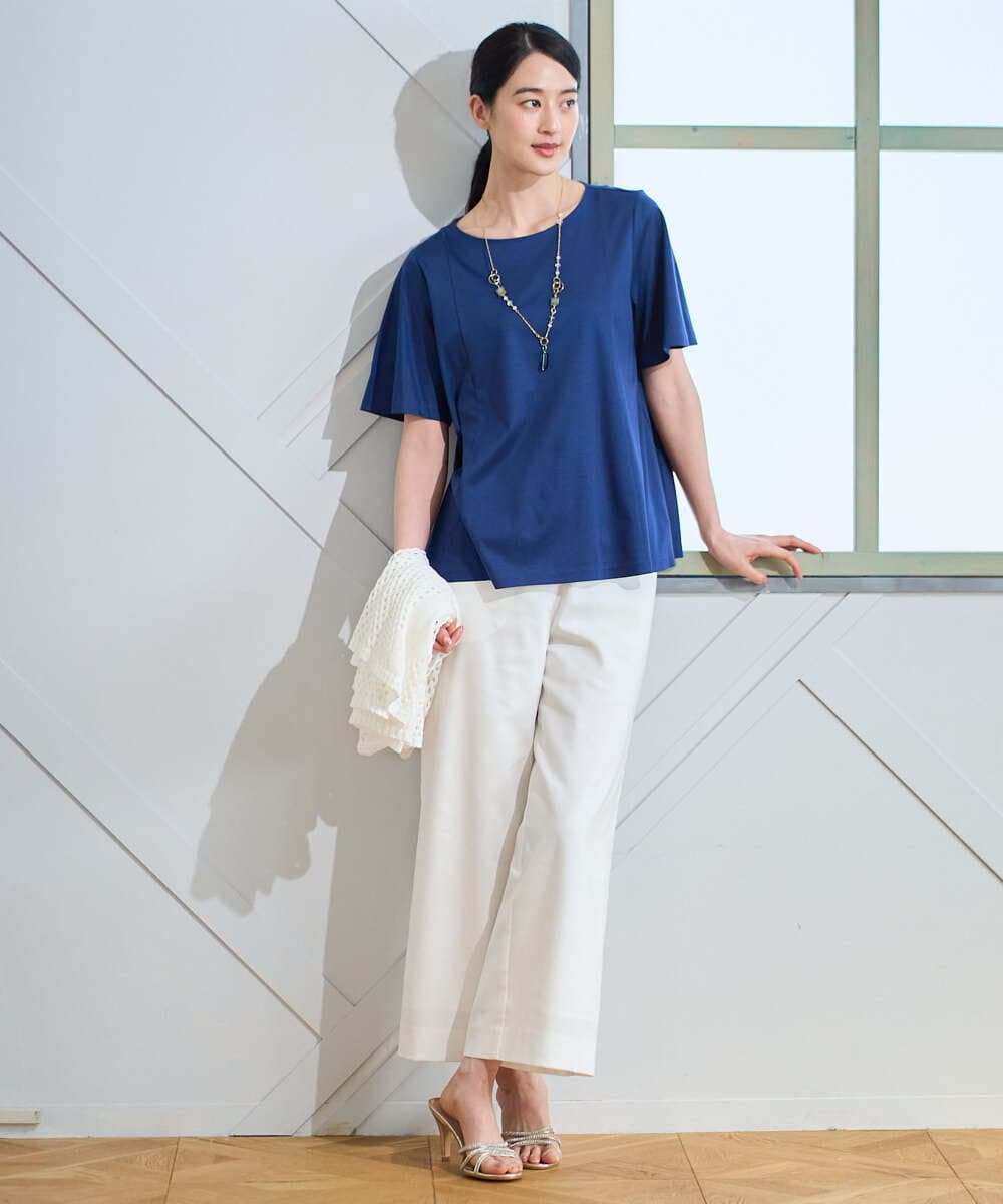 PYKGD28210 CHRISTIAN AUJARD(小さいサイズ)(メゾン ドゥ サンク) スムースフレアーカットソー ブルー