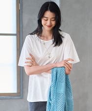 PYKGD28210 CHRISTIAN AUJARD(小さいサイズ)(メゾン ドゥ サンク) スムースフレアーカットソー ホワイト