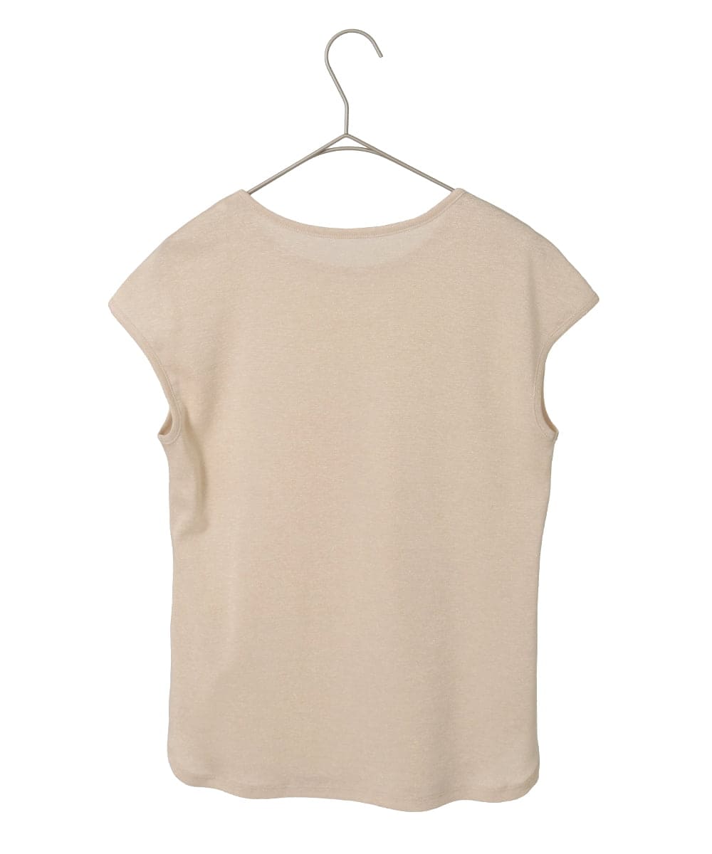 PYKGD29140 CHRISTIAN AUJARD(小さいサイズ)(メゾン ドゥ サンク) ラメフライスカットソー ライトグレー