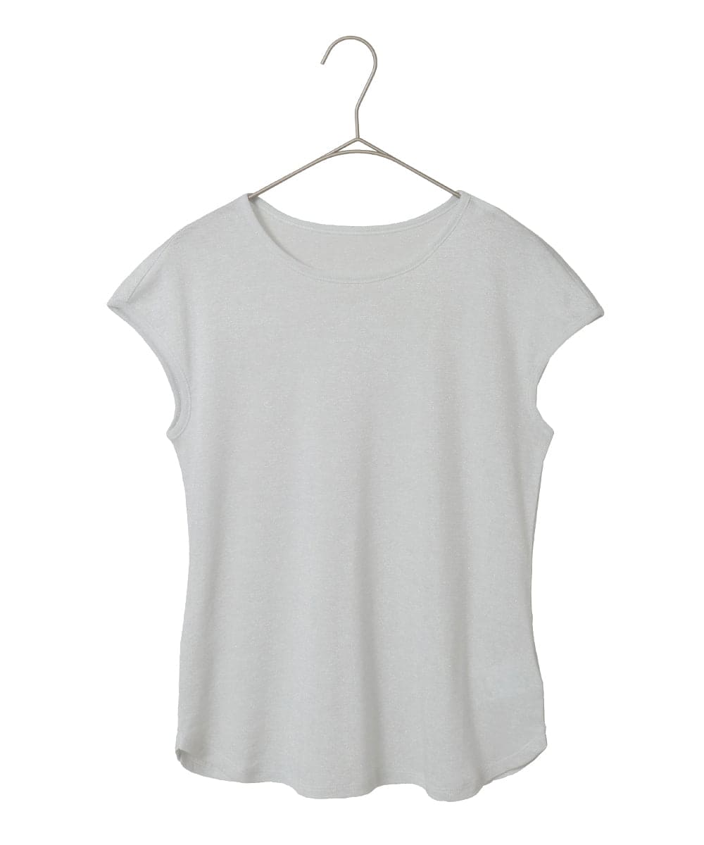 PYKGD29140 CHRISTIAN AUJARD(小さいサイズ)(メゾン ドゥ サンク) ラメフライスカットソー ライトグレー