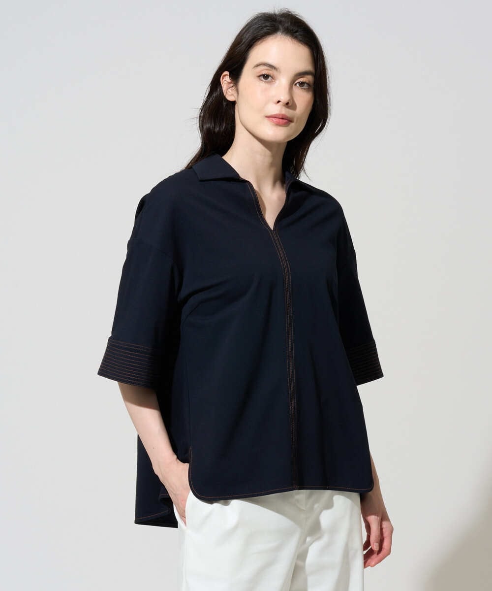 PYKGD42330 CHRISTIAN AUJARD(小さいサイズ)(メゾン ドゥ サンク) [セットアップ対応]ドライタッチジャージートップス ネイビー