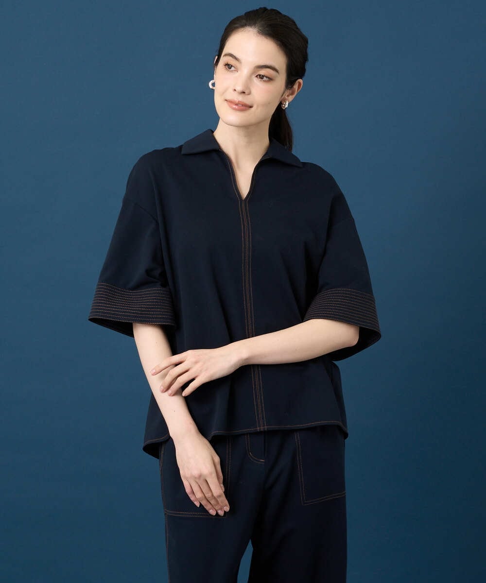 PYKGD42330 CHRISTIAN AUJARD(小さいサイズ)(メゾン ドゥ サンク) [セットアップ対応]ドライタッチジャージートップス ネイビー