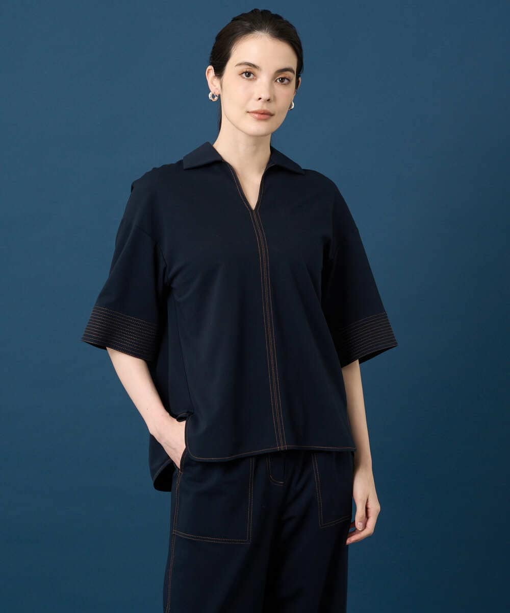 PYKGD42330 CHRISTIAN AUJARD(小さいサイズ)(メゾン ドゥ サンク) [セットアップ対応]ドライタッチジャージートップス ネイビー