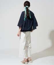 PYKGD61270 CHRISTIAN AUJARD(小さいサイズ)(メゾン ドゥ サンク) シアーストライプ羽織り ネイビー