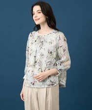 PYKGE02360 CHRISTIAN AUJARD(小さいサイズ)(メゾン ドゥ サンク) ［セットアップ対応］フラワープリントシアーカットソー グリーン