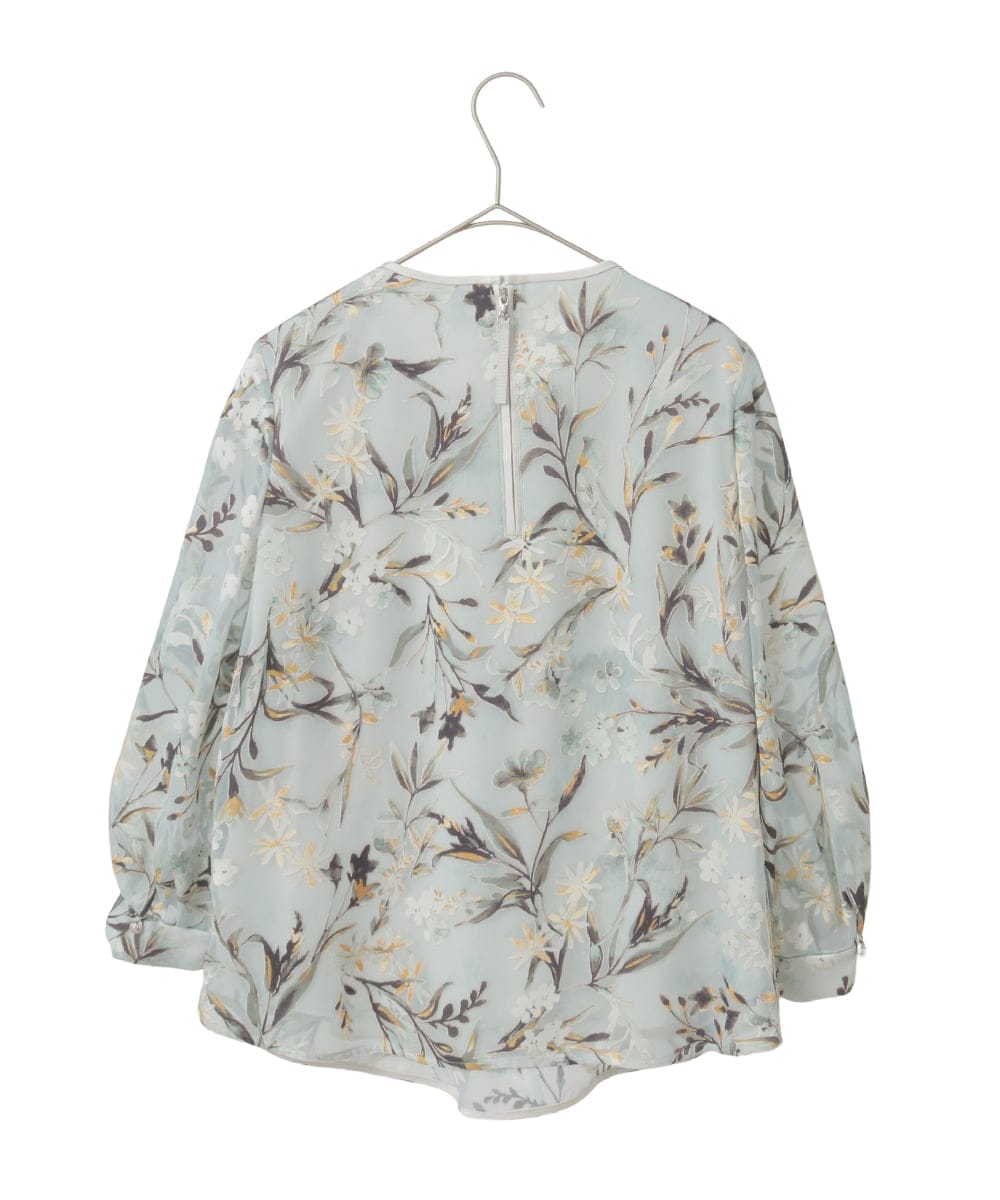 PYKGE02360 CHRISTIAN AUJARD(小さいサイズ)(メゾン ドゥ サンク) ［セットアップ対応］フラワープリントシアーカットソー グリーン