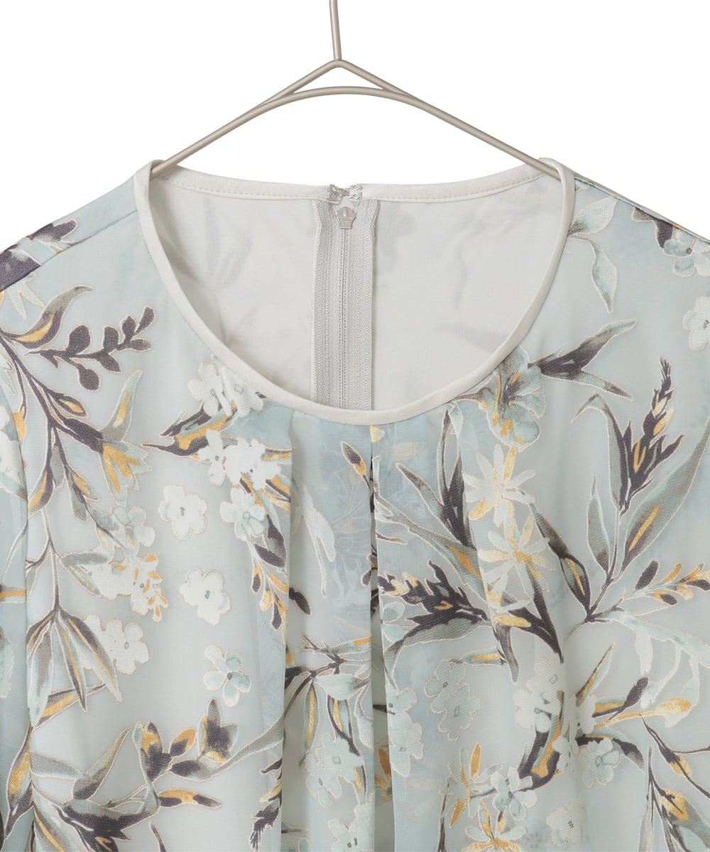 PYKGE02360 CHRISTIAN AUJARD(小さいサイズ)(メゾン ドゥ サンク) ［セットアップ対応］フラワープリントシアーカットソー グリーン