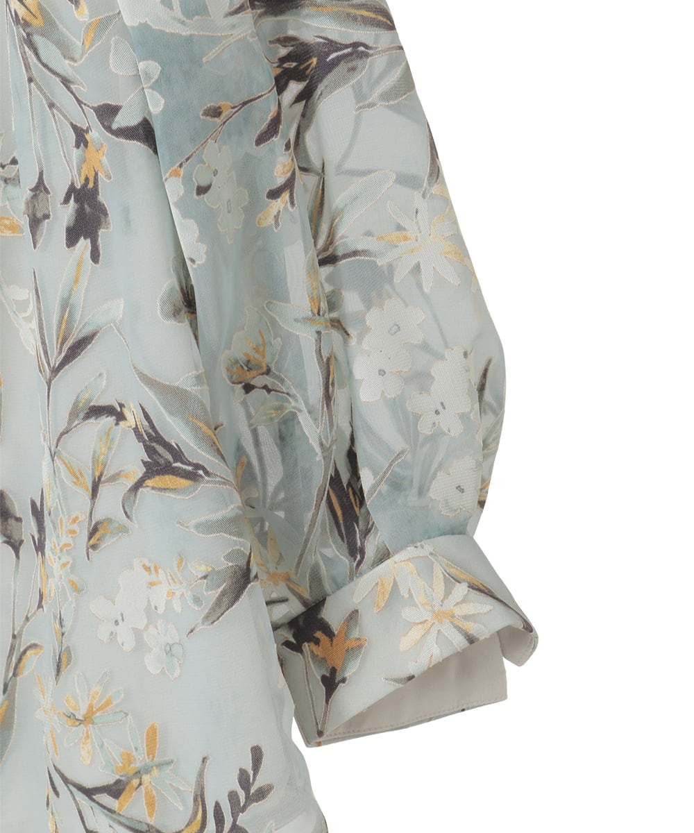 PYKGE02360 CHRISTIAN AUJARD(小さいサイズ)(メゾン ドゥ サンク) ［セットアップ対応］フラワープリントシアーカットソー グリーン