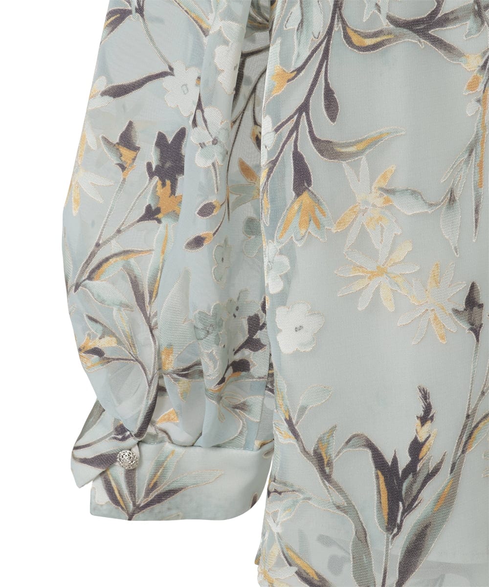 PYKGE02360 CHRISTIAN AUJARD(小さいサイズ)(メゾン ドゥ サンク) ［セットアップ対応］フラワープリントシアーカットソー グリーン