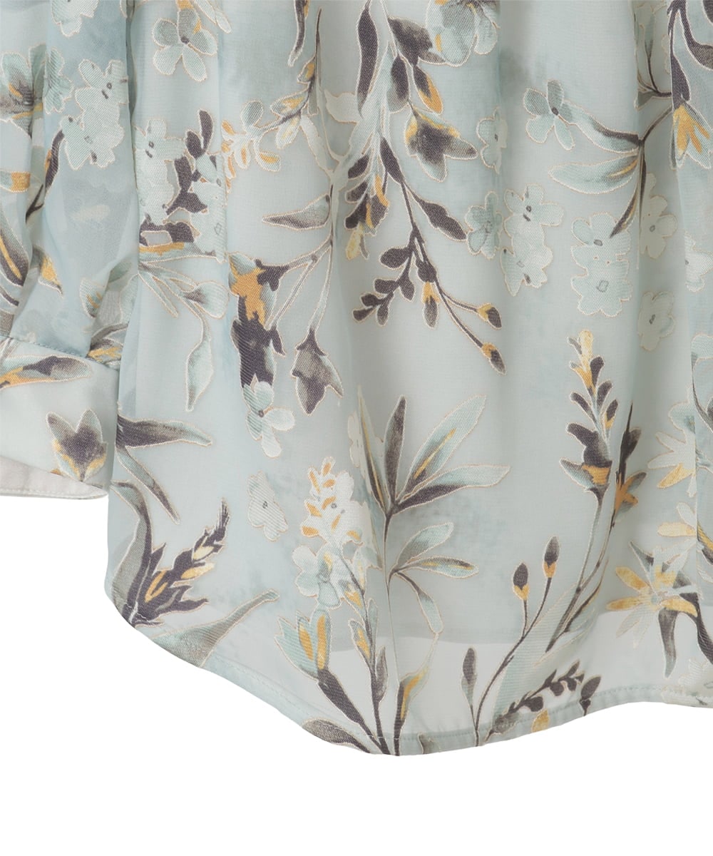 PYKGE02360 CHRISTIAN AUJARD(小さいサイズ)(メゾン ドゥ サンク) ［セットアップ対応］フラワープリントシアーカットソー グリーン