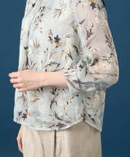 PYKGE02360 CHRISTIAN AUJARD(小さいサイズ)(メゾン ドゥ サンク) ［セットアップ対応］フラワープリントシアーカットソー グリーン