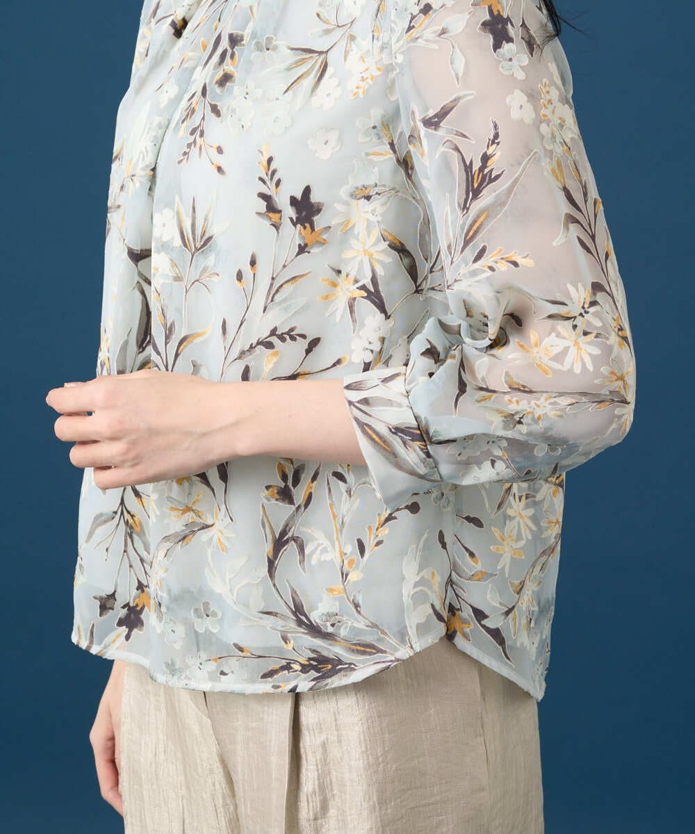 PYKGE02360 CHRISTIAN AUJARD(小さいサイズ)(メゾン ドゥ サンク) ［セットアップ対応］フラワープリントシアーカットソー グリーン