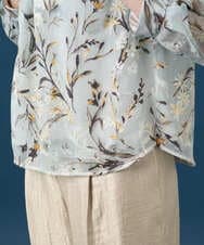 PYKGE02360 CHRISTIAN AUJARD(小さいサイズ)(メゾン ドゥ サンク) ［セットアップ対応］フラワープリントシアーカットソー グリーン