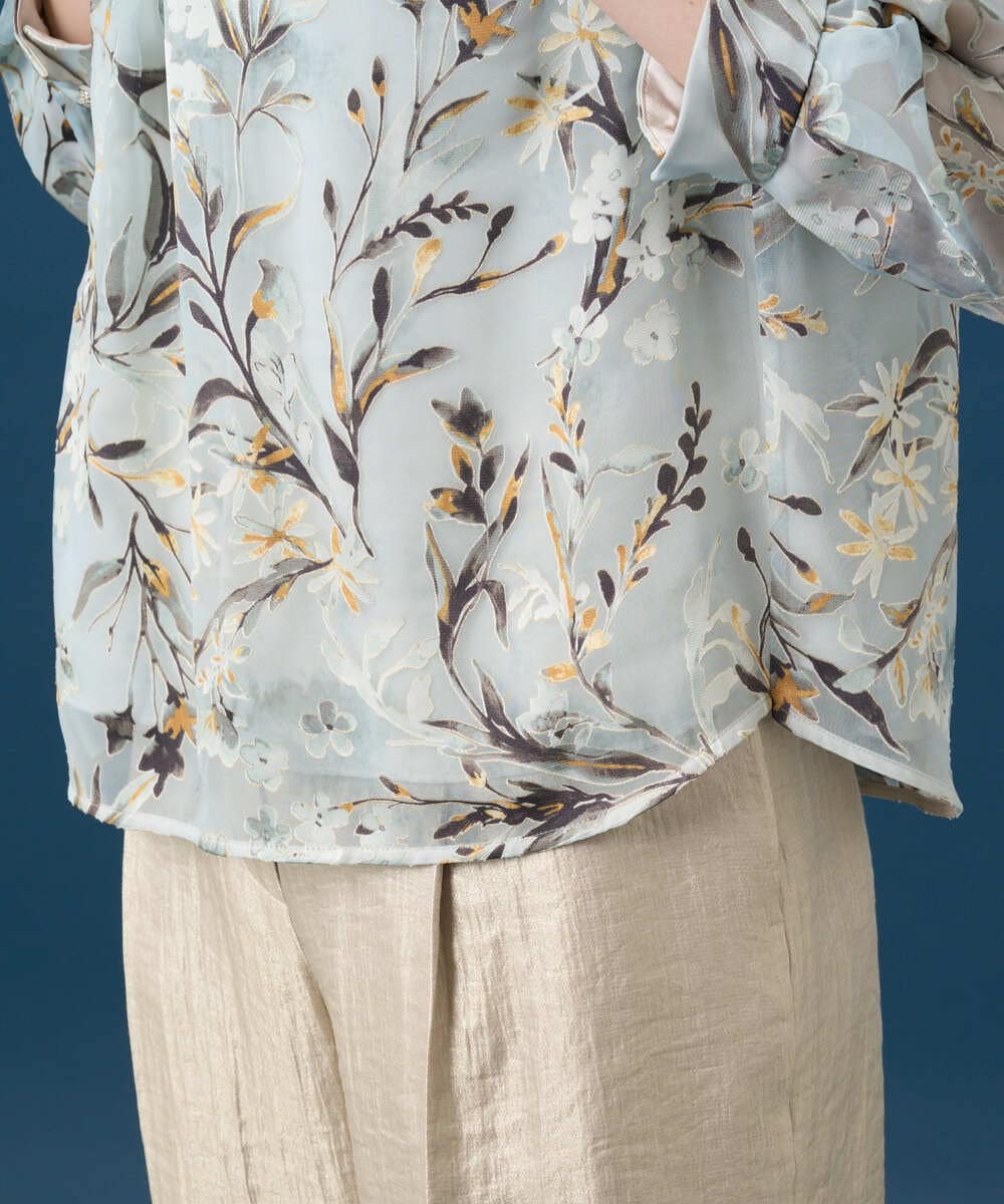 PYKGE02360 CHRISTIAN AUJARD(小さいサイズ)(メゾン ドゥ サンク) ［セットアップ対応］フラワープリントシアーカットソー グリーン