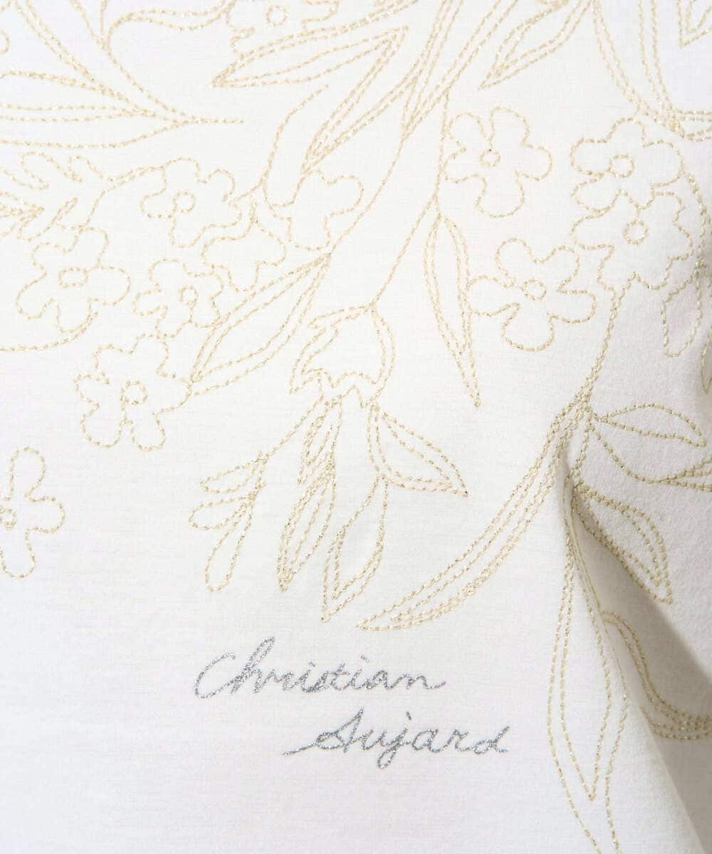 PYKGE12200 CHRISTIAN AUJARD(小さいサイズ)(メゾン ドゥ サンク) フラワー刺繍カットソー ネイビー