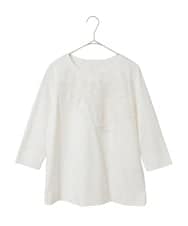 PYKGE12200 CHRISTIAN AUJARD(小さいサイズ)(メゾン ドゥ サンク) フラワー刺繍カットソー ネイビー