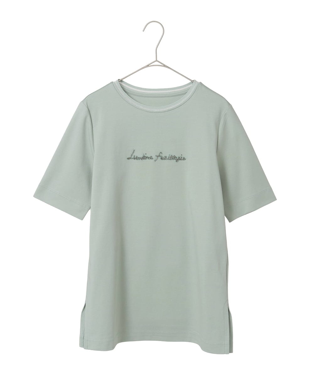 PYKGE13230 CHRISTIAN AUJARD(小さいサイズ)(メゾン ドゥ サンク) ビジューロゴカットソー グリーン