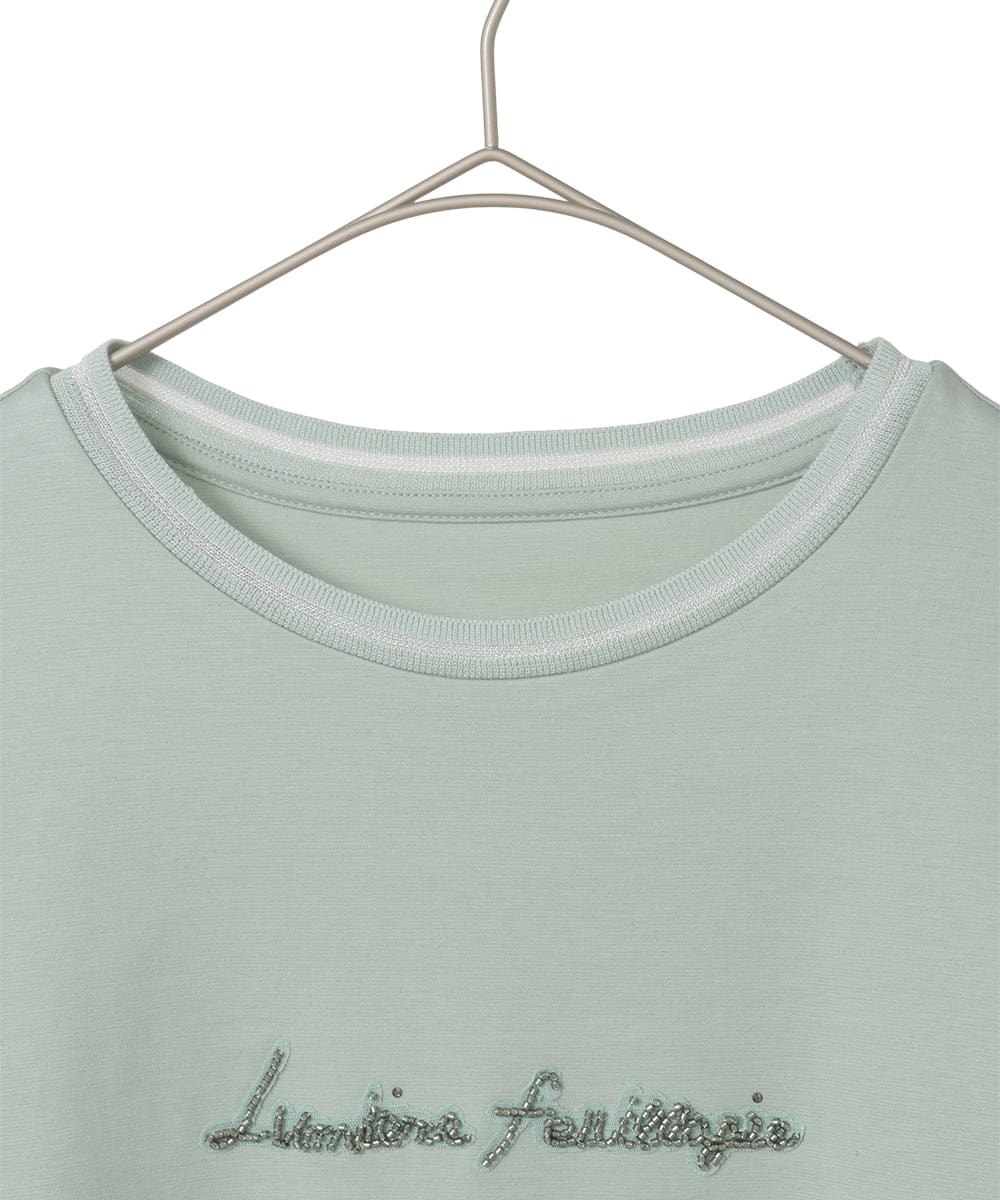 PYKGE13230 CHRISTIAN AUJARD(小さいサイズ)(メゾン ドゥ サンク) ビジューロゴカットソー グリーン