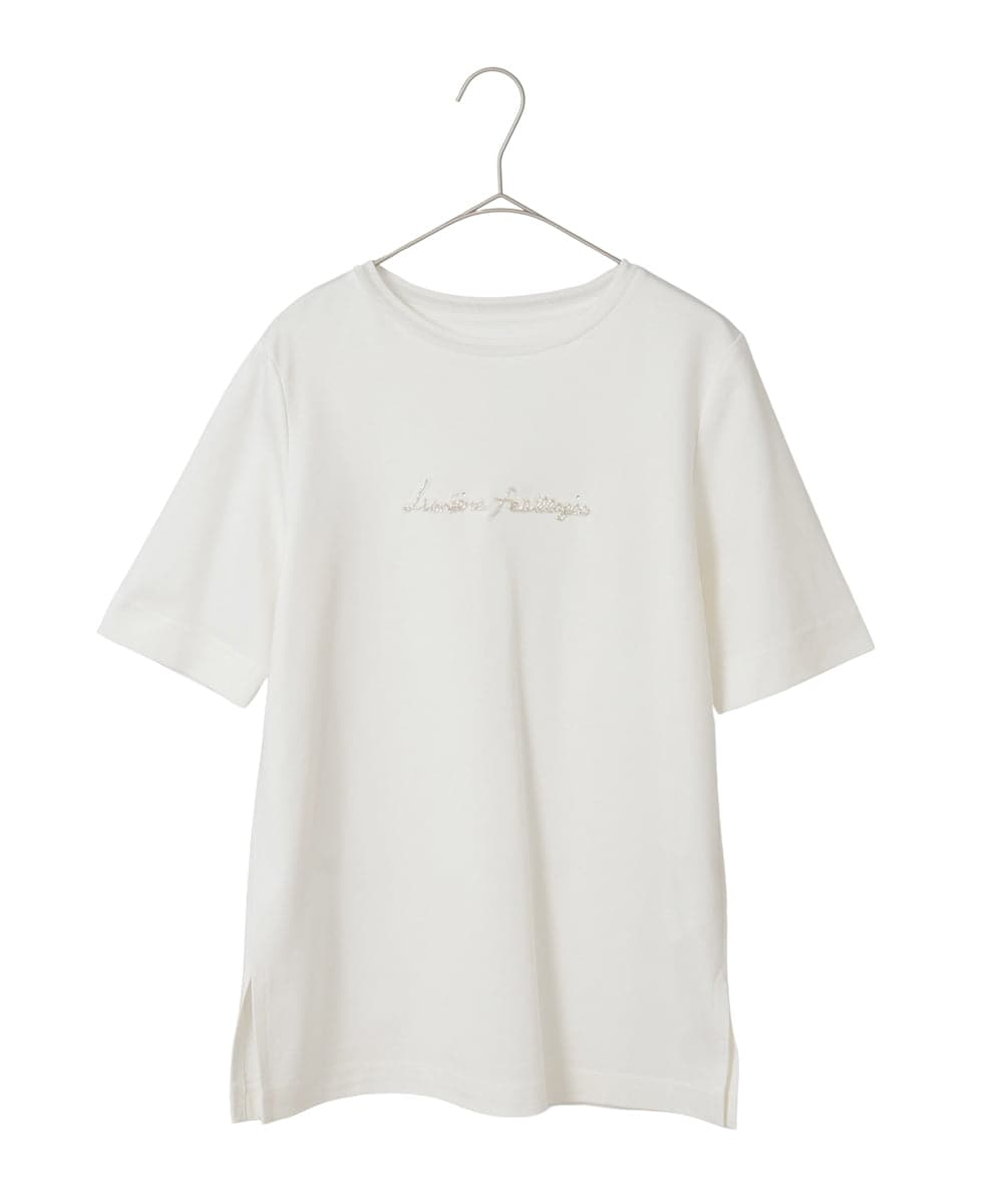 PYKGE13230 CHRISTIAN AUJARD(小さいサイズ)(メゾン ドゥ サンク) ビジューロゴカットソー グリーン