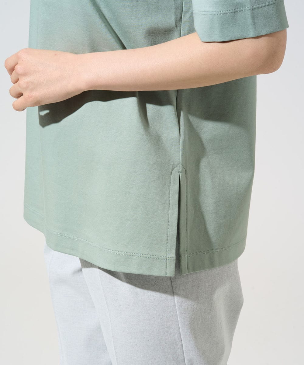 PYKGE13230 CHRISTIAN AUJARD(小さいサイズ)(メゾン ドゥ サンク) ビジューロゴカットソー グリーン