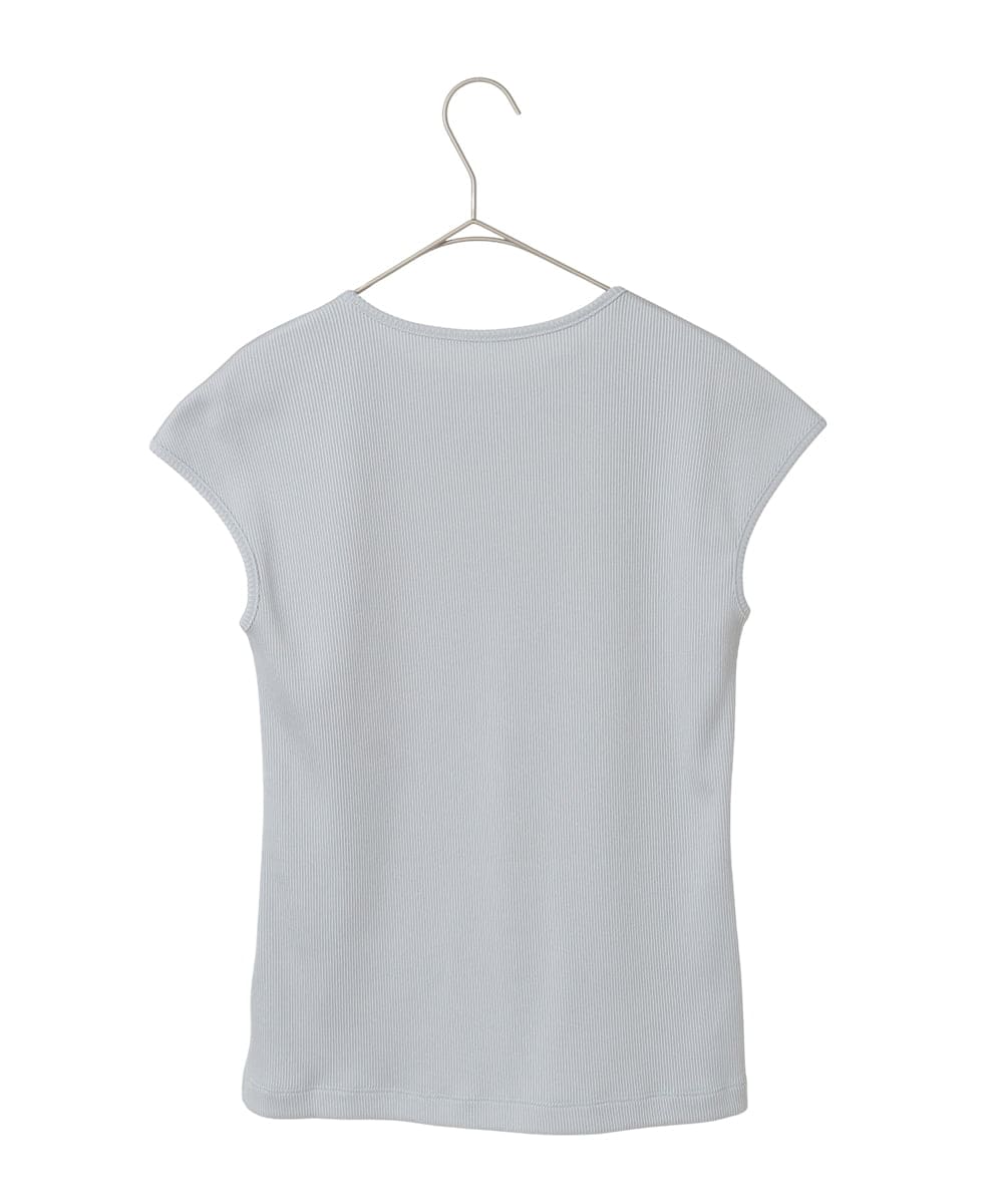 PYKGF21140 CHRISTIAN AUJARD(小さいサイズ)(メゾン ドゥ サンク) フレンチスリーブリブカットソー ライトグレー