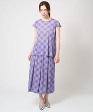 PYKGV73290 CHRISTIAN AUJARD(小さいサイズ)(メゾン ドゥ サンク) レーシータイルプリントカットソー パープル