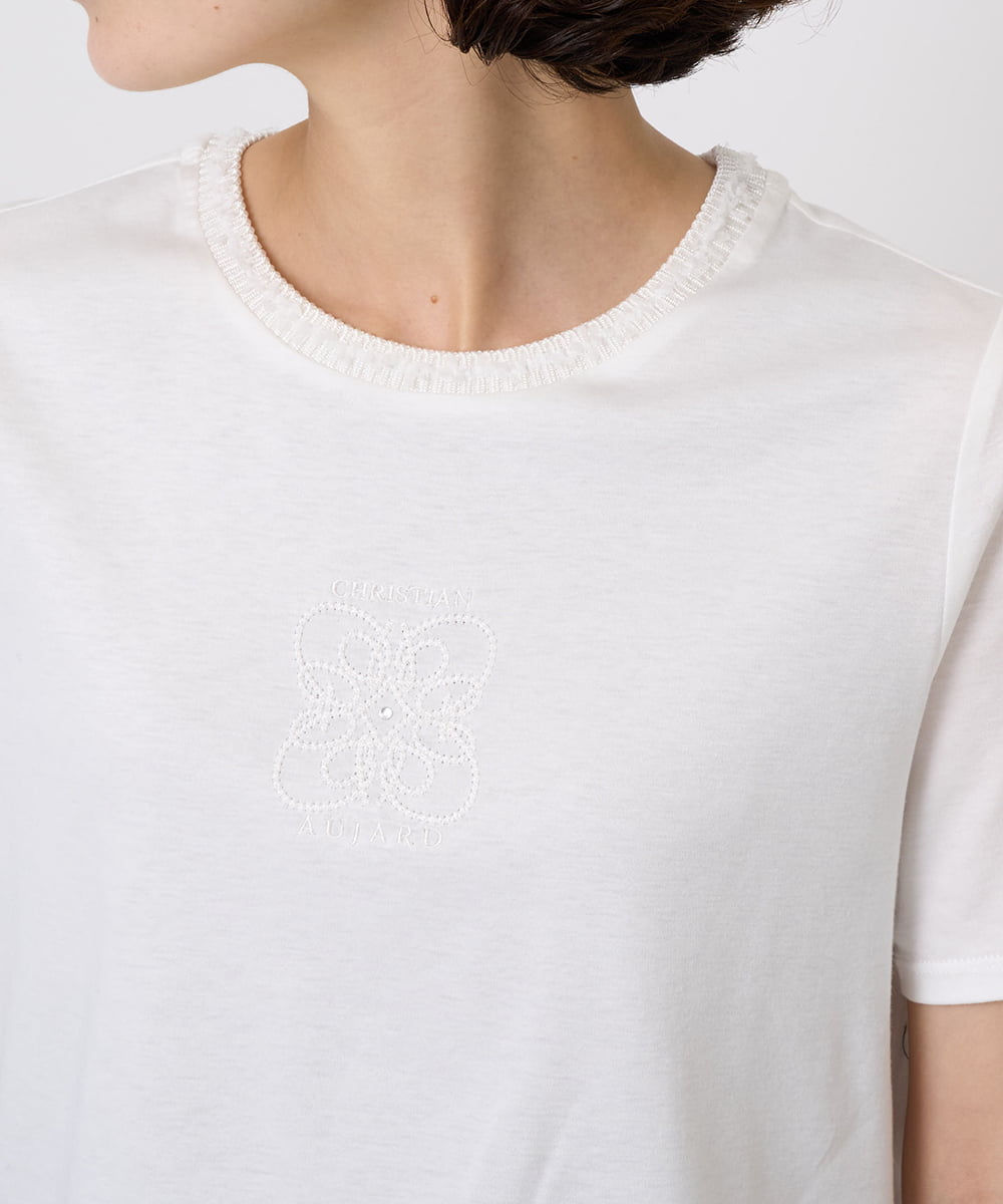 PYKHB32200 CHRISTIAN AUJARD(小さいサイズ)(メゾン ドゥ サンク) オリジナルモチーフTシャツ ホワイト
