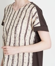 PYKHT02290 CHRISTIAN AUJARD(小さいサイズ)(メゾン ドゥ サンク) モダンキカストライププリントプルオーバー ブラウン×イエロー