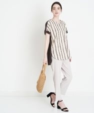 PYKHT02290 CHRISTIAN AUJARD(小さいサイズ)(メゾン ドゥ サンク) モダンキカストライププリントプルオーバー ブラウン×イエロー