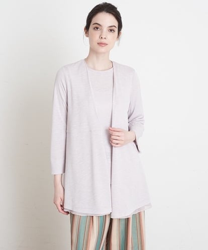 PYKHT10270  ［アンサンブル対応］シフォンコンビネーションカットソー羽織り