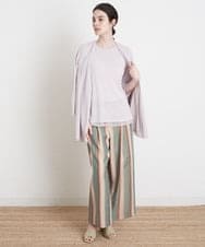 PYKHT10270 CHRISTIAN AUJARD(小さいサイズ)(メゾン ドゥ サンク) ［アンサンブル対応］シフォンコンビネーションカットソー羽織り ベージュ×ペールピンク