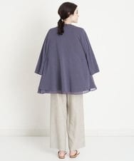 PYKHT10270 CHRISTIAN AUJARD(小さいサイズ)(メゾン ドゥ サンク) ［アンサンブル対応］シフォンコンビネーションカットソー羽織り ベージュ×ペールピンク