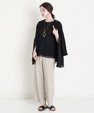 PYKHT10270 CHRISTIAN AUJARD(小さいサイズ)(メゾン ドゥ サンク) ［アンサンブル対応］シフォンコンビネーションカットソー羽織り ベージュ×ペールピンク