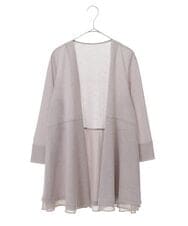 PYKHT10270 CHRISTIAN AUJARD(小さいサイズ)(メゾン ドゥ サンク) ［アンサンブル対応］シフォンコンビネーションカットソー羽織り ベージュ×ペールピンク