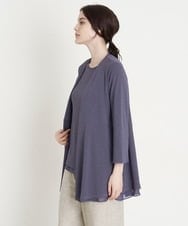 PYKHT10270 CHRISTIAN AUJARD(小さいサイズ)(メゾン ドゥ サンク) ［アンサンブル対応］シフォンコンビネーションカットソー羽織り ベージュ×ペールピンク