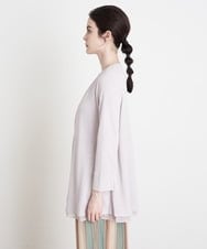 PYKHT10270 CHRISTIAN AUJARD(小さいサイズ)(メゾン ドゥ サンク) ［アンサンブル対応］シフォンコンビネーションカットソー羽織り ベージュ×ペールピンク