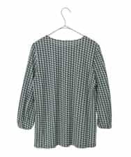 PYKJB11360 CHRISTIAN AUJARD(小さいサイズ)(メゾン ドゥ サンク) ジオメトリックジャージーカットソー ネイビー×グリーン系