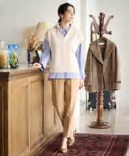 PYLAD38270 CHRISTIAN AUJARD(小さいサイズ)(メゾン ドゥ サンク) 裏起毛ステックパンツ ライトブラウン