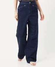 PYLEA29330 CHRISTIAN AUJARD(小さいサイズ)(メゾン ドゥ サンク) シャイニーデニムパンツ ネイビー