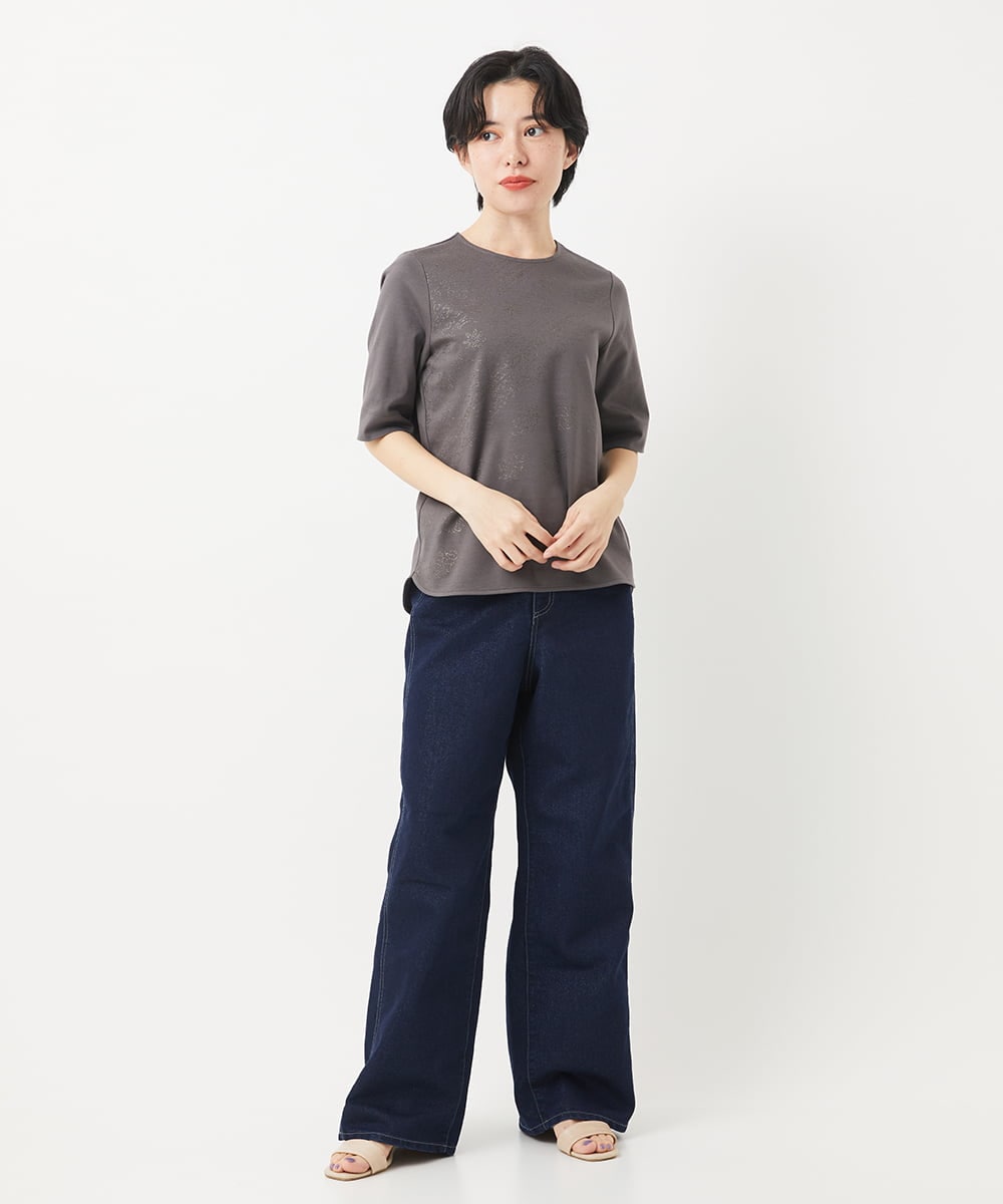 PYLEA29330 CHRISTIAN AUJARD(小さいサイズ)(メゾン ドゥ サンク) シャイニーデニムパンツ ネイビー