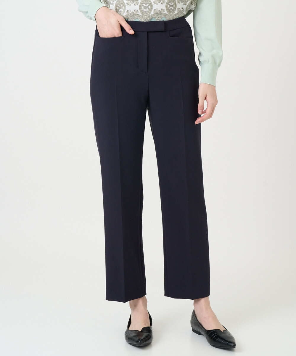 PYLEE06260 CHRISTIAN AUJARD(小さいサイズ)(メゾン ドゥ サンク) センタープレス美シルエットパンツ ネイビー