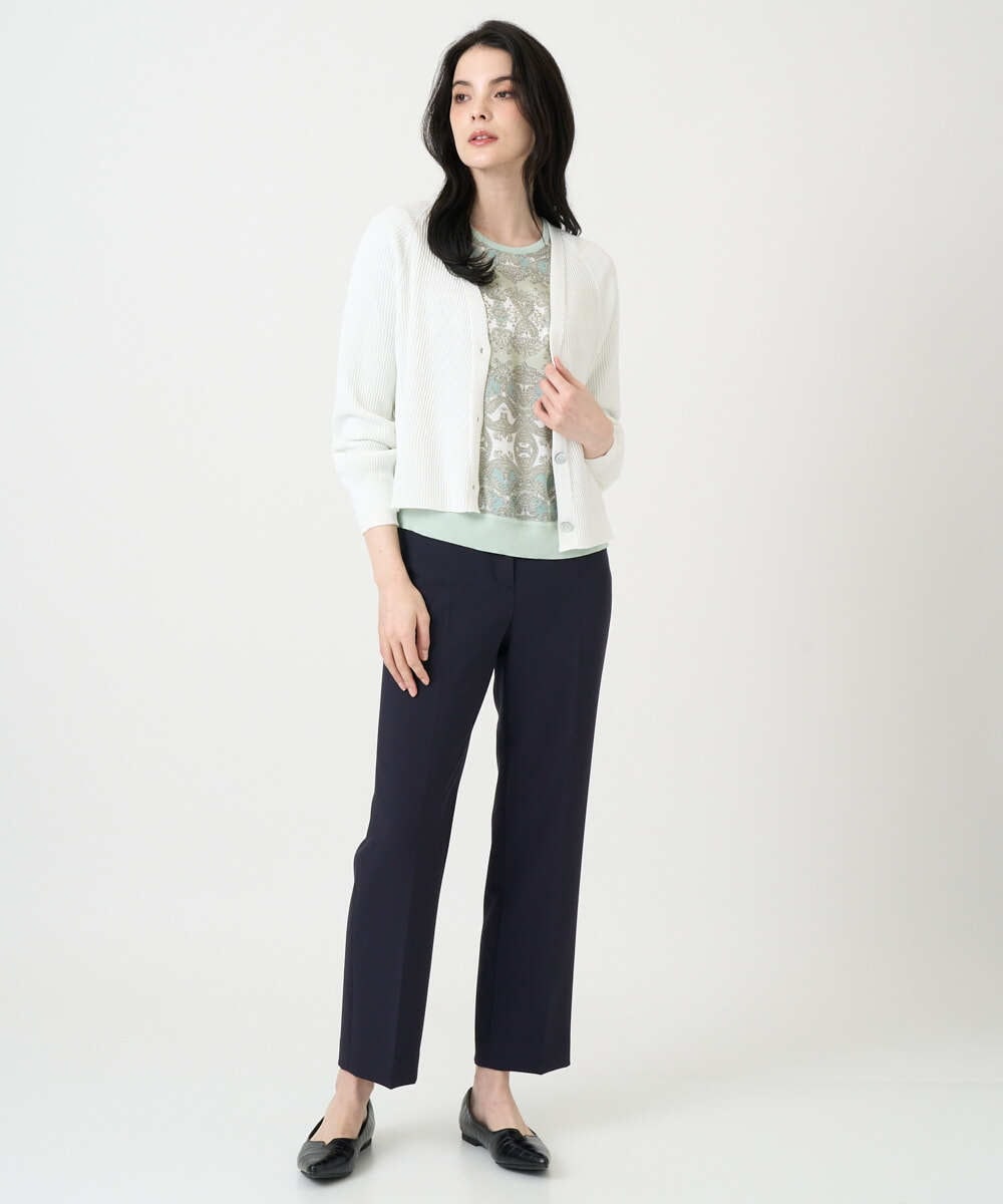 PYLEE06260 CHRISTIAN AUJARD(小さいサイズ)(メゾン ドゥ サンク) センタープレス美シルエットパンツ アイボリー