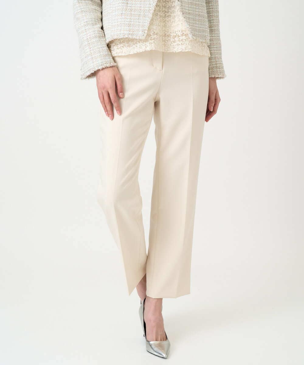 PYLEE06260 CHRISTIAN AUJARD(小さいサイズ)(メゾン ドゥ サンク) センタープレス美シルエットパンツ アイボリー