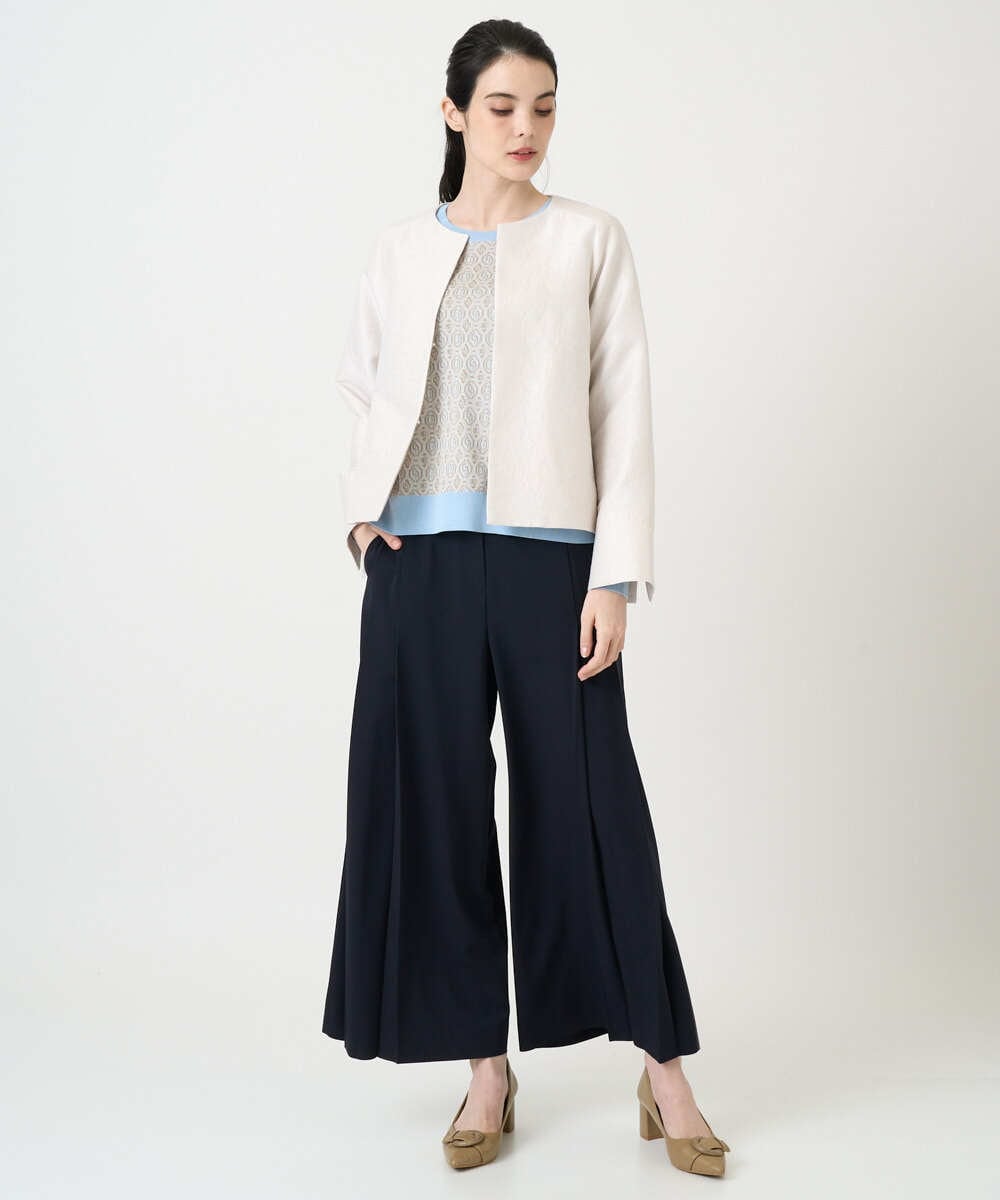 PYLEE15390 CHRISTIAN AUJARD(小さいサイズ)(メゾン ドゥ サンク) 2WAYストレッチワイドパンツ ネイビー