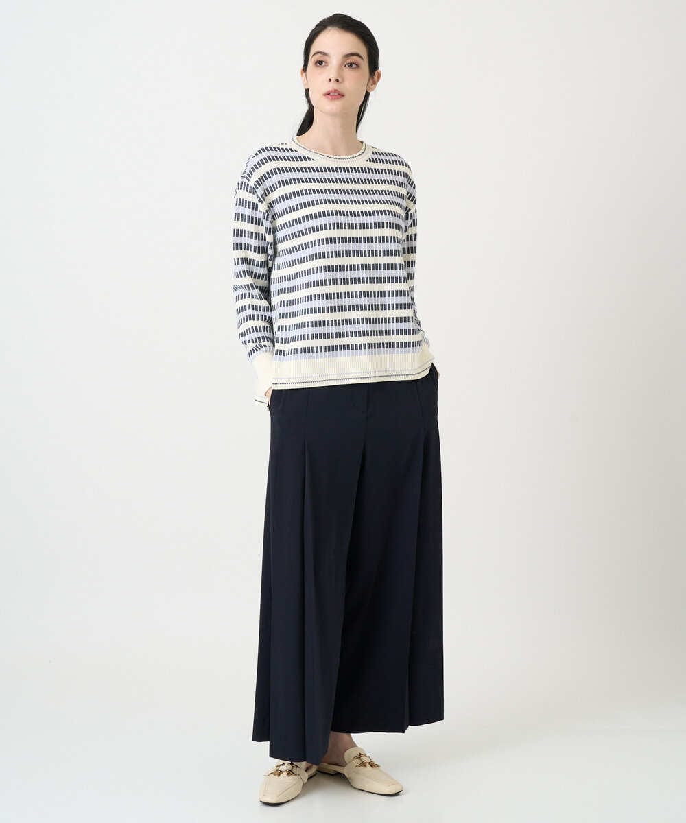 PYLEE15390 CHRISTIAN AUJARD(小さいサイズ)(メゾン ドゥ サンク) 2WAYストレッチワイドパンツ ネイビー