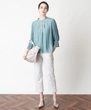 PYLES65390 CHRISTIAN AUJARD(小さいサイズ)(メゾン ドゥ サンク) フクレジャカードスティックパンツ ライトグレー