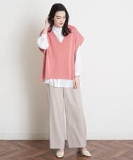PYLES80290 CHRISTIAN AUJARD(小さいサイズ)(メゾン ドゥ サンク) 【セットアップ対応】デザインセミワイドパンツ ベージュ